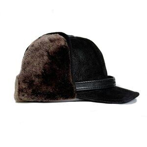 Real Shearling Sheepskin Leather Trapper Hat | Aviator Hat |Ushanka